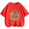 Summer Fashion Daily Wear Capybara T-Shirt Cute Round Neck Casual Clothing Boys and Girls