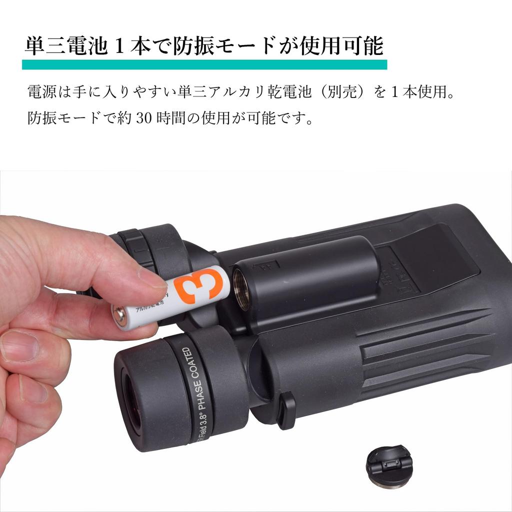 SIGHTRON Binoculars SIIBL 1242 STABILIZER 12x 42mm Aperture IPX7 Waterproof Black Anti-shake SIB40-1044