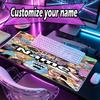 Personalizowana podkładka pod mysz z imieniem i wzorem anime, Mata na biurko do laptopa PC, Dekoracyjna mata na biurko do domu, Podkładka pod klawiaturę, Prezent