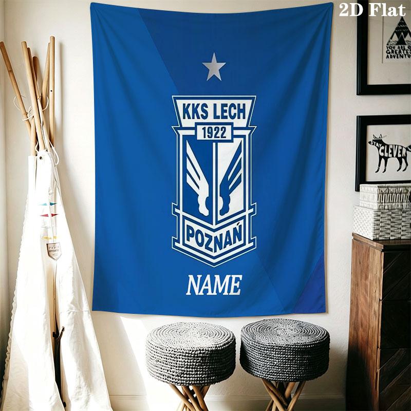 Custom KKS Lech Poznań Wall Hanging Printed Fabric Blanket Decorative Tapestries for Bedroom Living Room Home Decor