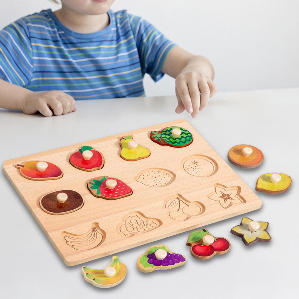 Wooden Shapes Puzzle Shape Sorter Board Preschool Hand Eye Coordination Fine Motor Skill for Children Toddlers Birthday Gifts