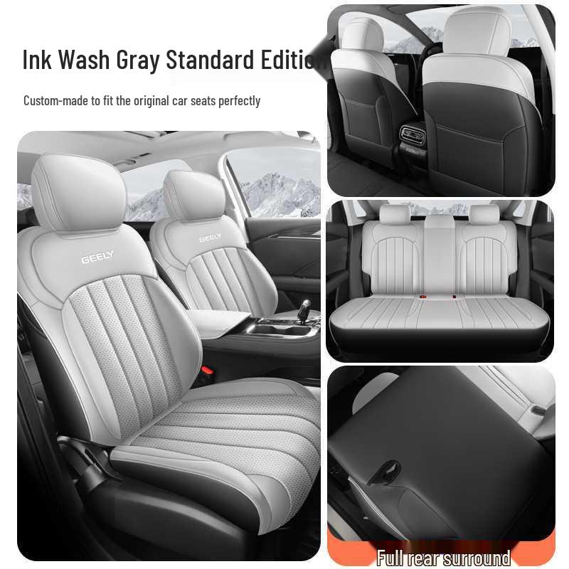 Perforated Leather Car Seat Covers for Geely Emgrand 5th Gen, All-Season, Vehicle-Specific, Full Coverage Seat Covers