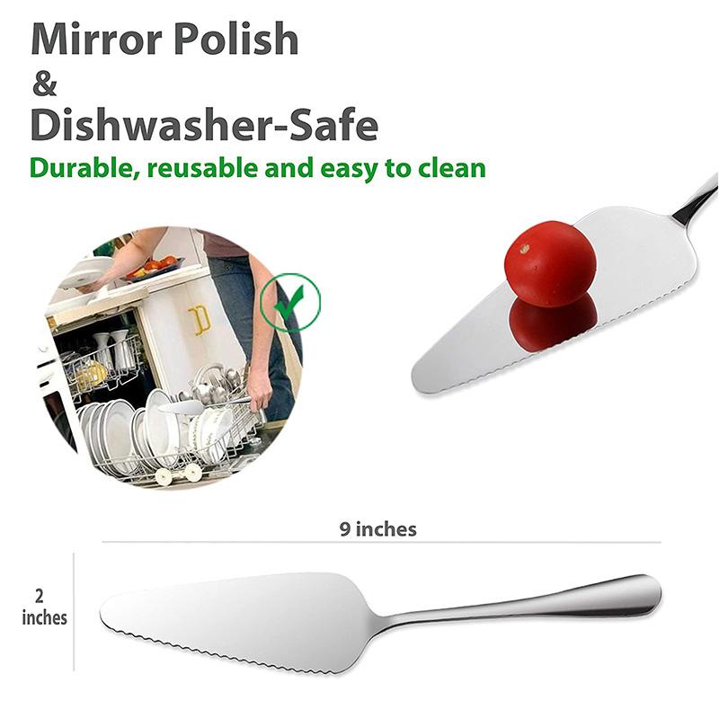 Stainless Steel Cake Server, 9-Inch Pie Server, Wide Cake Pizza Cutter Tart Dessert Slicer for Party