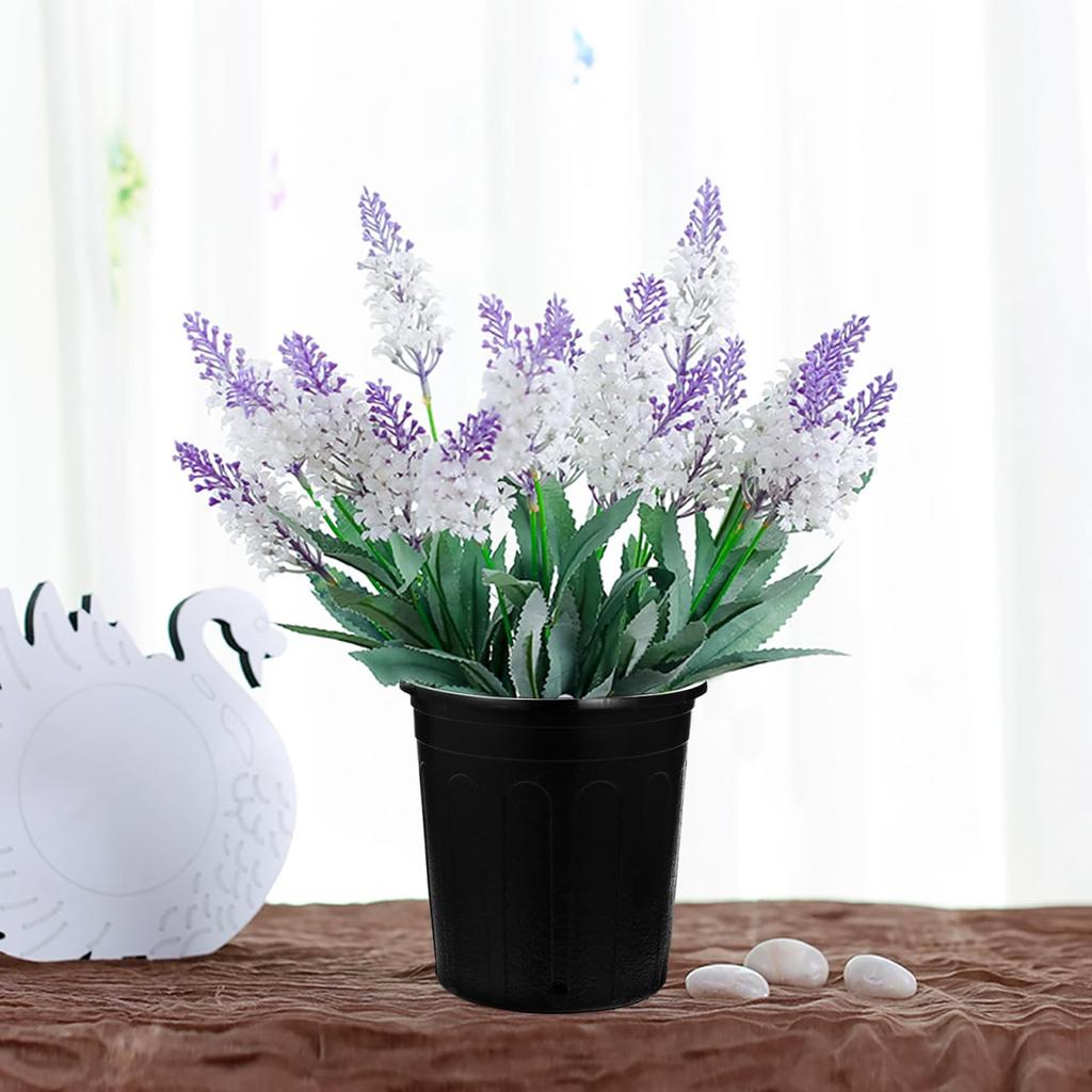 Milisten Plastic Black Flower Pots, 10-Piece Set, Seedling Pots, Planter for Succulents, Plant Pots, Planter for Indoor Gardening