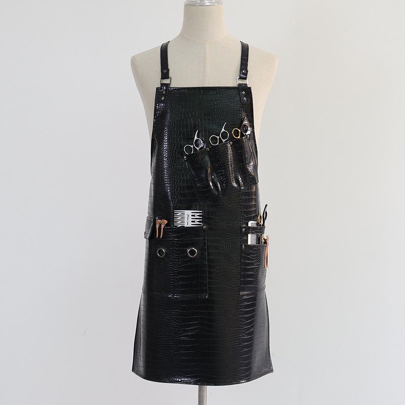 Leather Apron Crazy Horse Leather Apron Retro European And American Bbq Barbecue Waterproof And Oil-Proof Overalls Apron