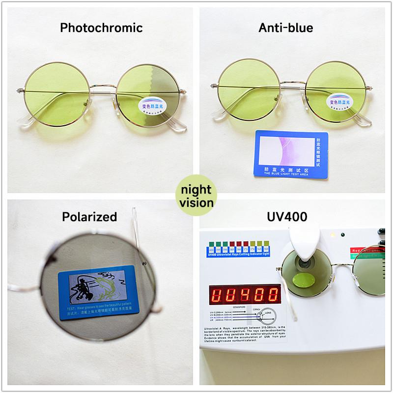 Retro Round Photochromic Night Vision Glasses For Men Women Uv400 Sunglasses Anti-Blue Lens Eyewear Day And Night