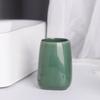 European Style Ceramic Lotion Bottle Green Mouthwash Cup Toilet Brush Hotel Shampoo Lotion Storage Bottle Bathroom Accessories