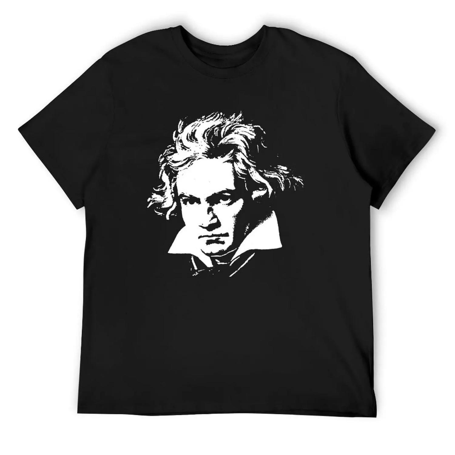 

beethoven T-Shirt cotton graphic tees Luxury man tops man clothes t shirts for men cotton S чёрный