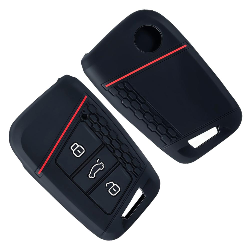 3 Button Silicone Remote Car Key Case Cover For Vw Passat B8 Skoda Kodiaq Superb A7 Car Keyless Fob Shell Holder Protector