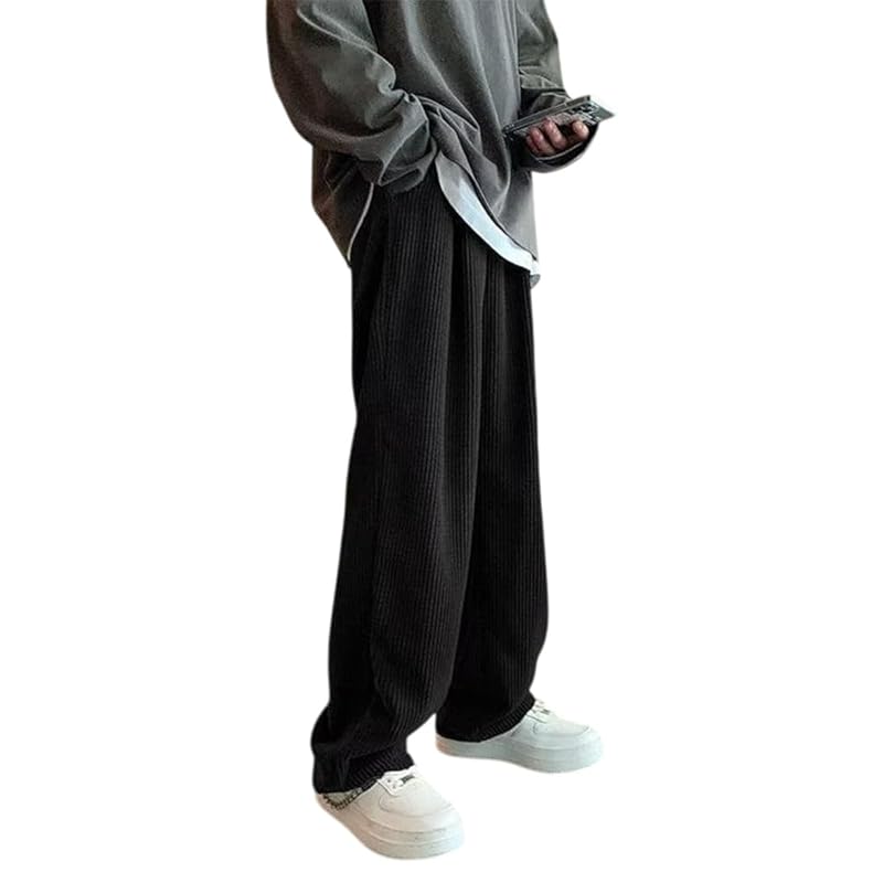 

[TOSHIYA] corduroy pants long pants men s oversize bottoms Relaxing big size casual unisex outdoor waist elastic Popularity Plain color simple spring
