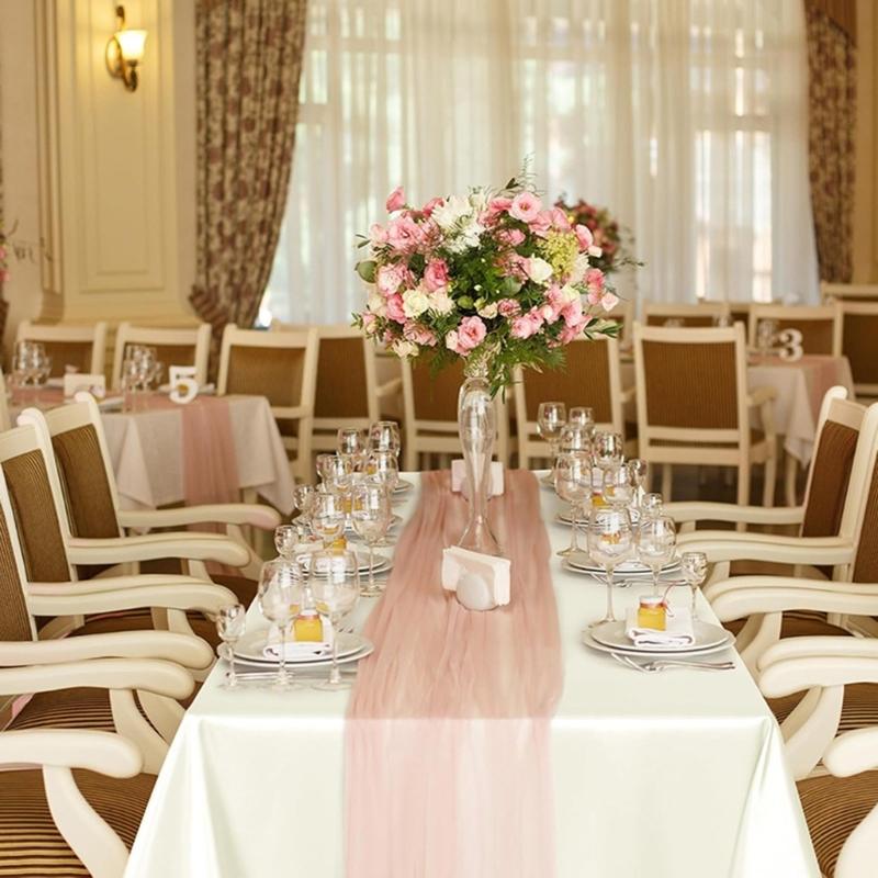 Satins Banquet Tablecloth 57 X 71 Inch Rectangular Draped Table Cover with Smooth Silky Fabric for Wedding Reception Decors