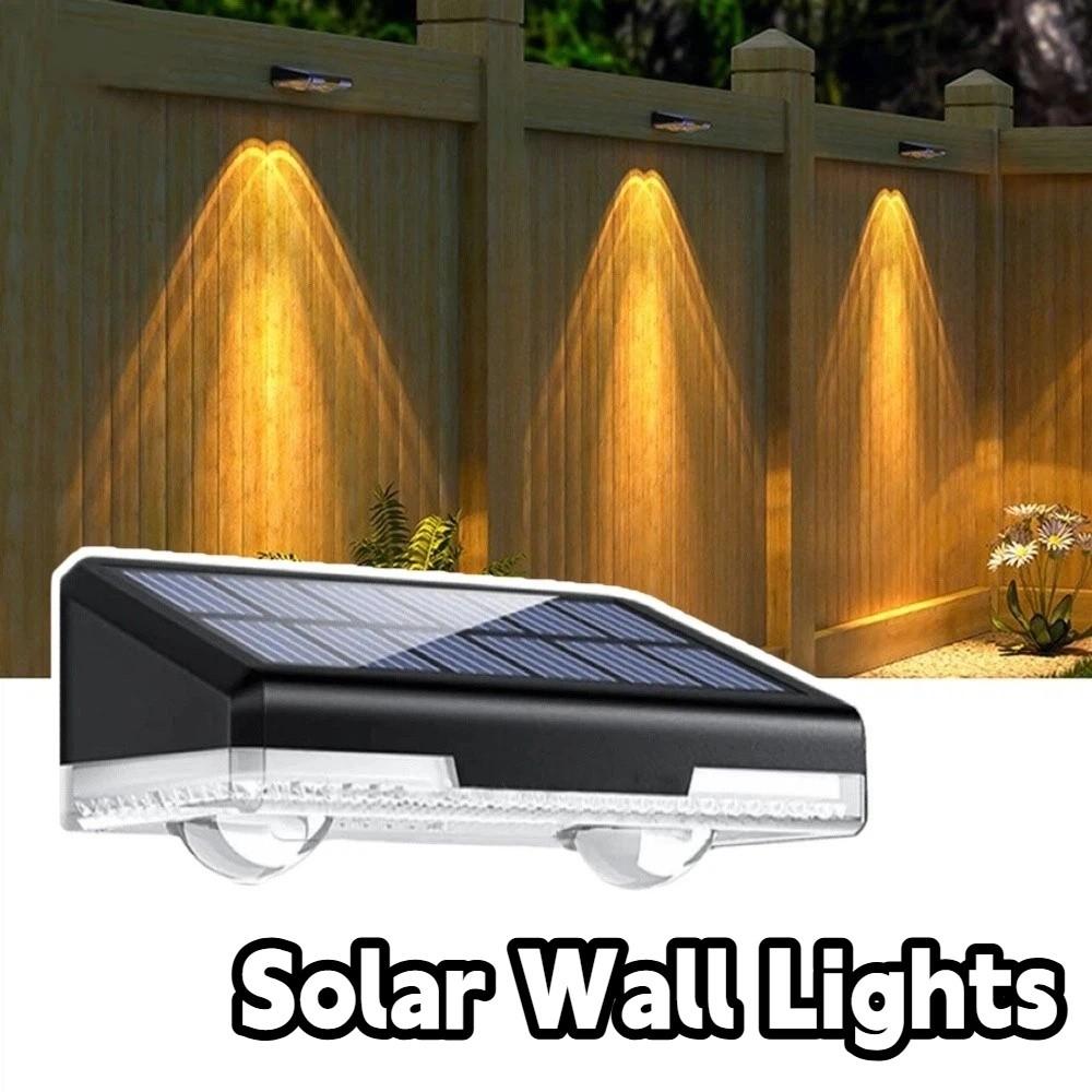 Waterproof Solar Deck Lights LED Light Warm White Solar Fence Lamp Shockproof Sturdy Solar Wall Lights Garden Decor