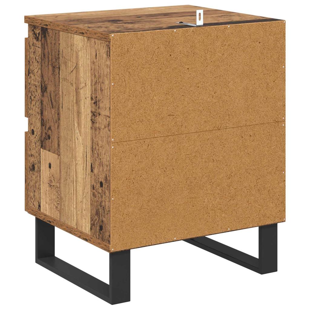 Nightstand with Drawers Reclaimed Wood Look 40 x 35 x 50 cm Particleboard