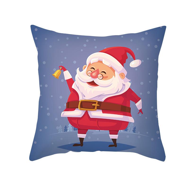 Nordic Print Cartoon Christmas Pillow Cover Colorful Santa Claus Office Pillow Cushion Cover Home
