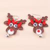 2024 Christmas Reindeer Earrings: Sequin Bow & Jingle Bell Ear Hooks