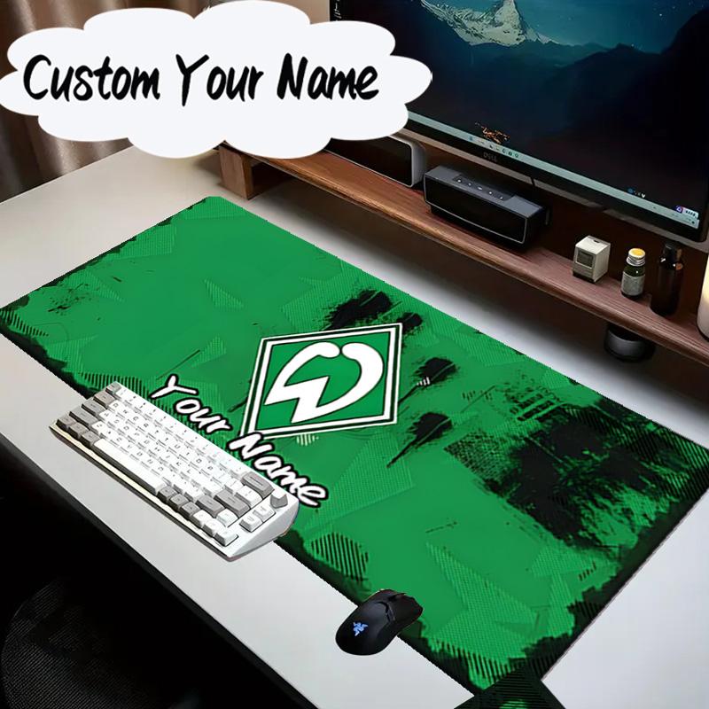 Custom Name Mouse pad Green And White Werder Mouse pad, Gaming Mouse Pad, keyboard pad, Desk Decor for computer notebook Fan Birthday Gift