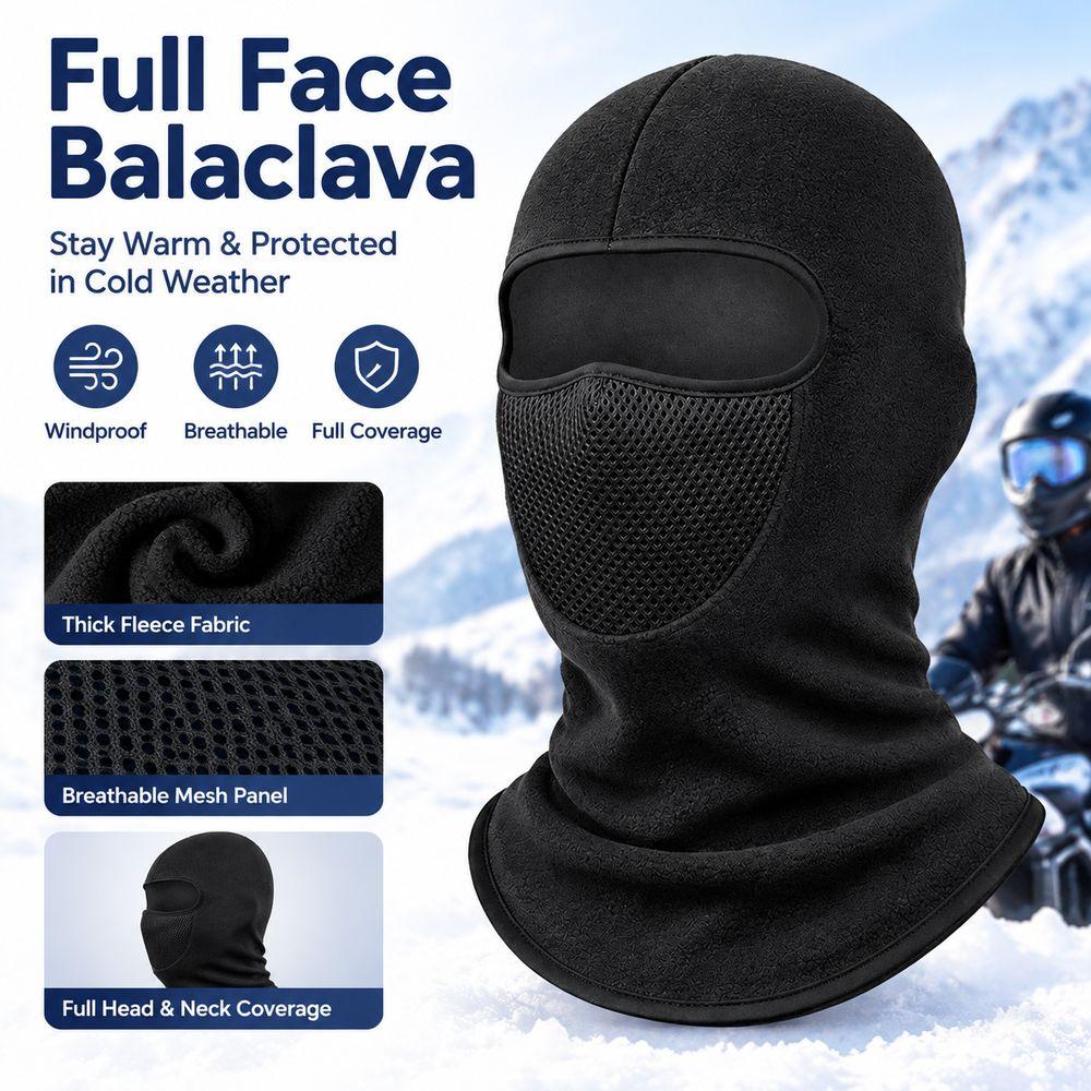 Windproof Neck Warmer Fleece Full Face Mask New Ski Mask Winter Sports