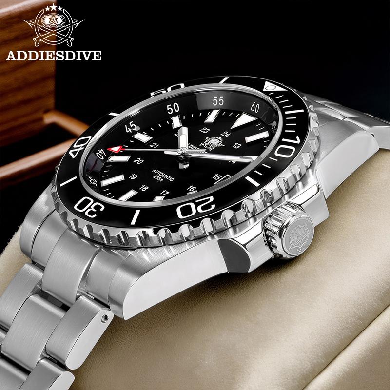 ADDIESDIVE Men's Watch 8215 Mechanical Sapphire Luminous Diving Watch 200m Ceramic Bezel Automatic Watch Clock Gift Watch AD2504