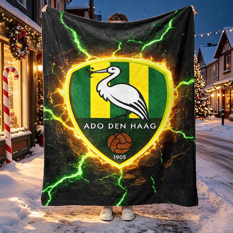 ADO Den Haag Pattern Blanket for Home Decoration, Bed, Sofa, Car Travel, Camping, Suitable for All Seasons, Birthday Christmas Gift