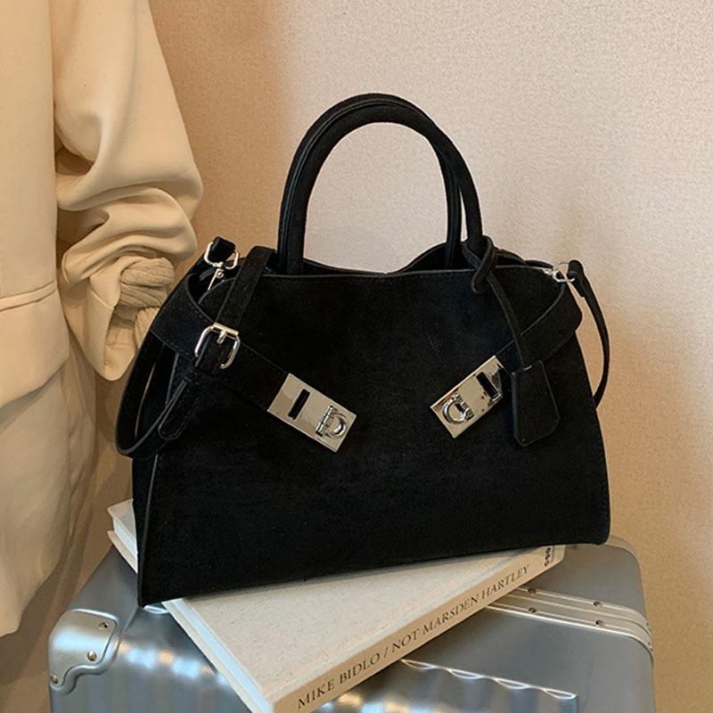 Suede Bag Women's Large-capacity New Autumn and Winter Messenger Bag High-end Commuting Platinum Tote Bag
