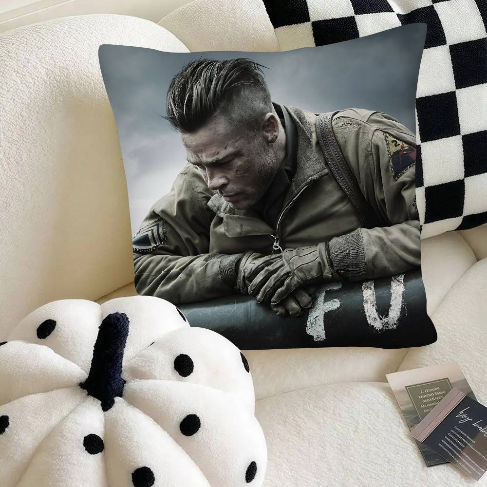 Actor Brad Pitt Pillow Case Fashion Square Pillowcase Bedroom Sofa Room Ins Decoration Leisure