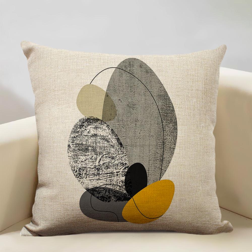 Geometric Abstract Lines Constitute The Perfect Pattern Art Decoration Cushion Cover Bedroom Sofa Office Pillow 45x45cm Linen