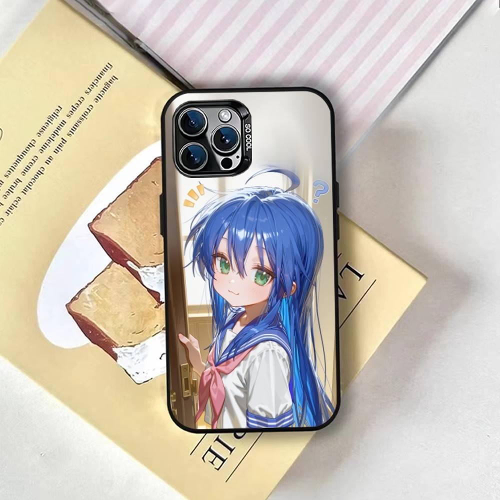 K-Konata Izumi L-Lucky S-Star Phone Case For iPhone 17,16,15,14,13,12,11 Plus,Pro Max,XS,Colored Silver Plated Inside Cover