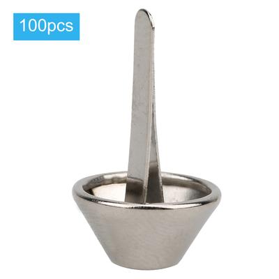 100 Stück Füße Nieten Silber Weiß Eisen DIY Lederhandwerk Handtasche Flache Pilzspitze Nieten Zubehör