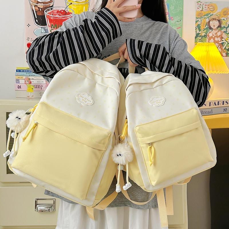 Cute Backpack Versatile Fresh Travel Lightweight Large-capacity Backpack College Student High School Junior High School Girl Schoolbag Girl