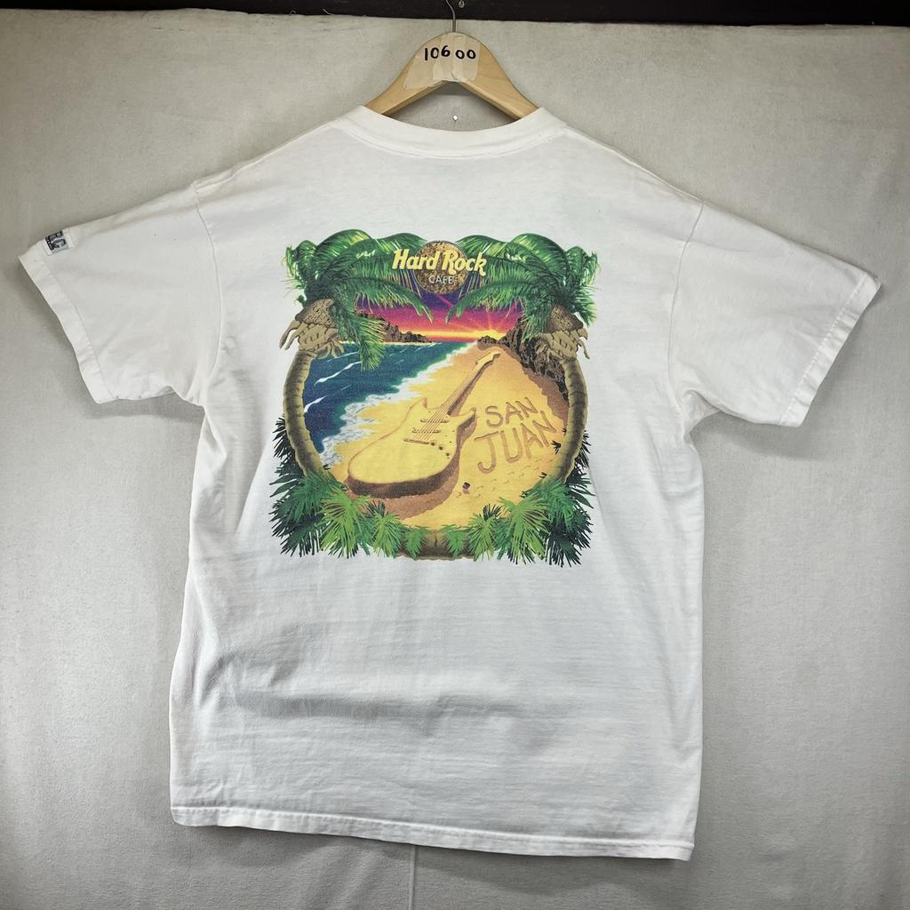 Vintage 90s Hard Rock Cafe San Juan Puerto Rico Souvenir USA Large HEAVY TEE