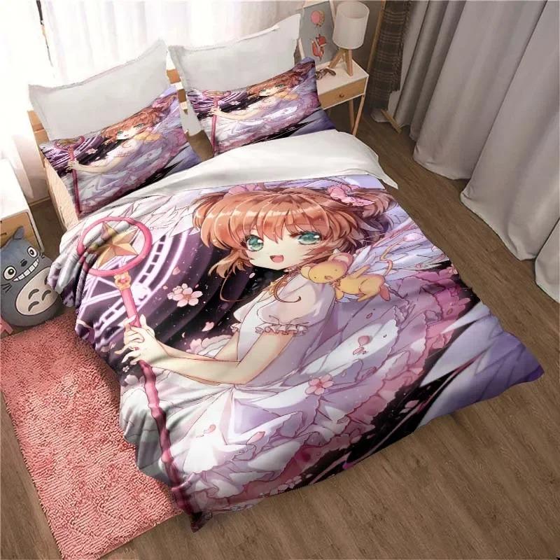 Anime Cardcaptor Sakura Bedding Set and Duvet Cover Bedroom Comforter Covers Single Twin King Size Quilt Cover Home Textile