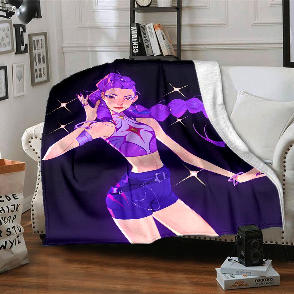 1pc KPop Demon Hunters RUMI4 Blanket, Gift, for Men and Women, Soft Blanket, Good for Sofa Bed Couch Travel, Lightweight Flannel Blanket