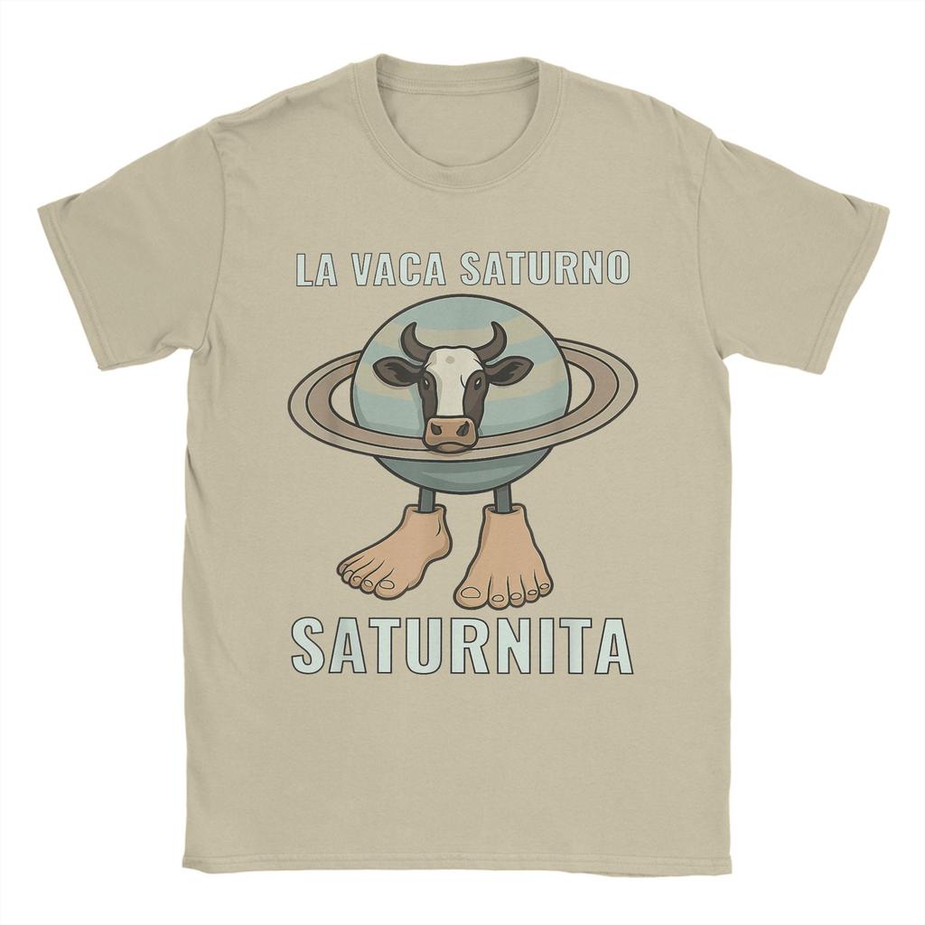 Oversized T-Shirt Summer Saturnita Cow Planet Meme Hipster T-Shirts  Cotton Tshirt for Men's Y2K Loose Short Sleeve Clothing