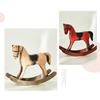 Wooden Rocking Horse Figurine Retro Miniature Horse Ornament Rustic Desktop Rocking Horse Statue for Home Table Centerpiece Shelf Cabinet
