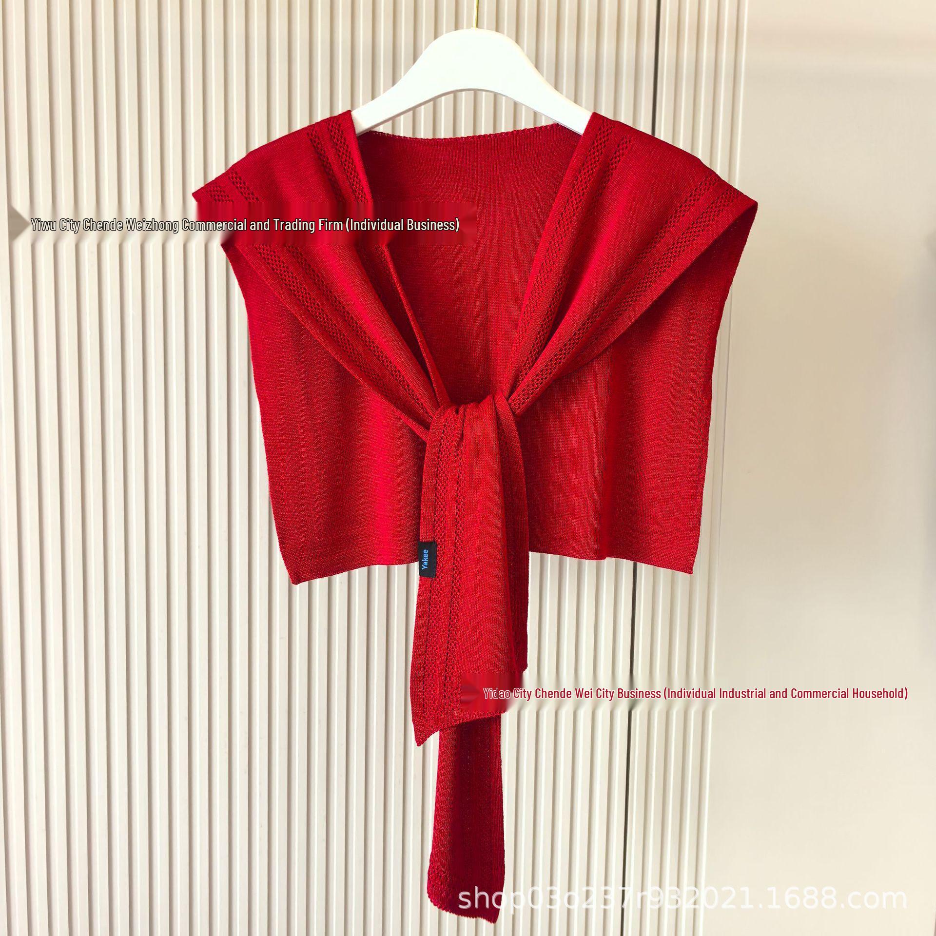 Knitted Women s Faux Collar Small Shawl: Ice Silk Neck Warmer  Sleeveless Shoulder Drape