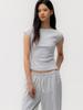 GLOWNY G Classic Boat Neck Tee (Melange Gray)