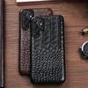 Custodia Rigida in Pelle di Vacchetta con Fantasia Coccodrillo Retro per Samsung Galaxy S25 Ultra S24 FE S23 S22 S21 Plus S20 Note20 Edge