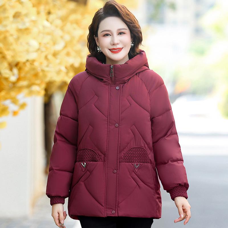 New mother clothes, foreign-style cotton-padded clothes, piled and thickened middle-aged and elderly women's winter fashion short down cotton clothes