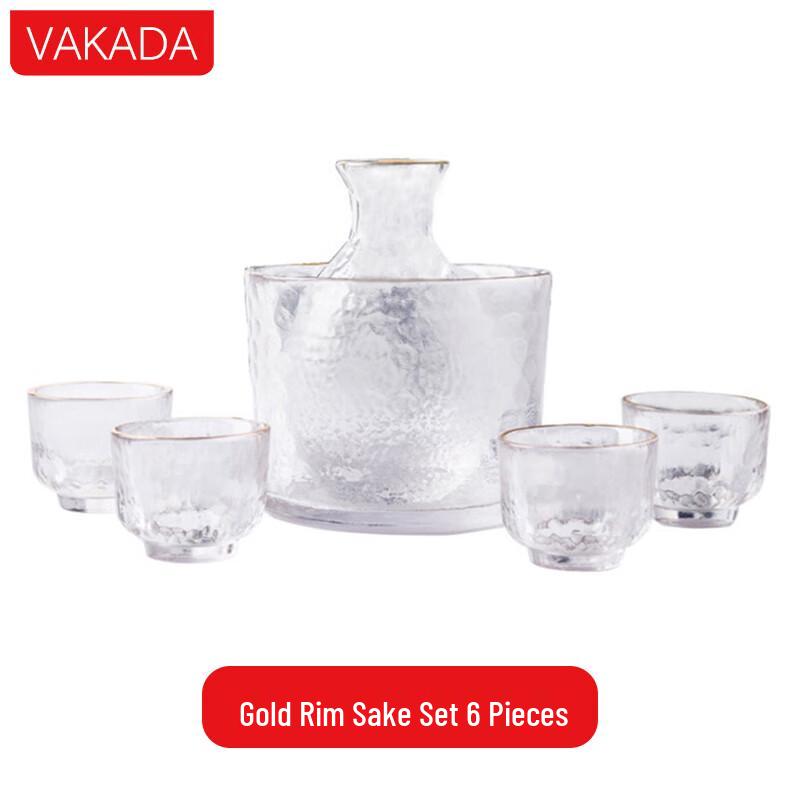 VAKADA High Borosilicate Glass Sake & Baijiu Serving Set