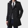 "Men's Woolen Double-Breasted Slim Windbreaker Coat - Korean Style, Autumn/Winter 2022"