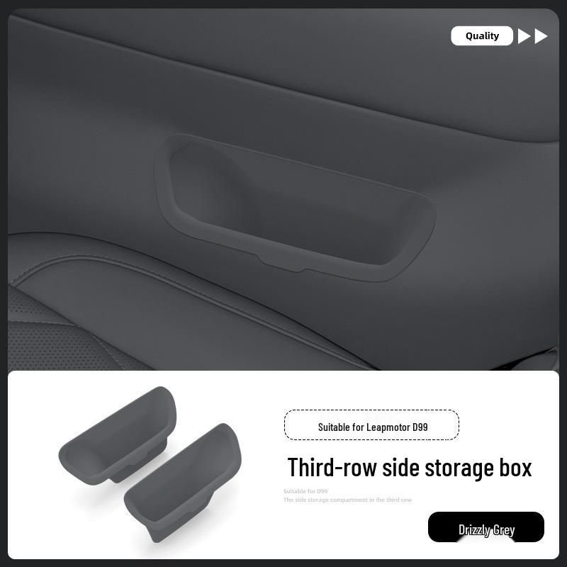 Fits 26 Leapmotor D99 Models: Three-Row Car Door Storage Box with Anti-Slip Silicone Mat.