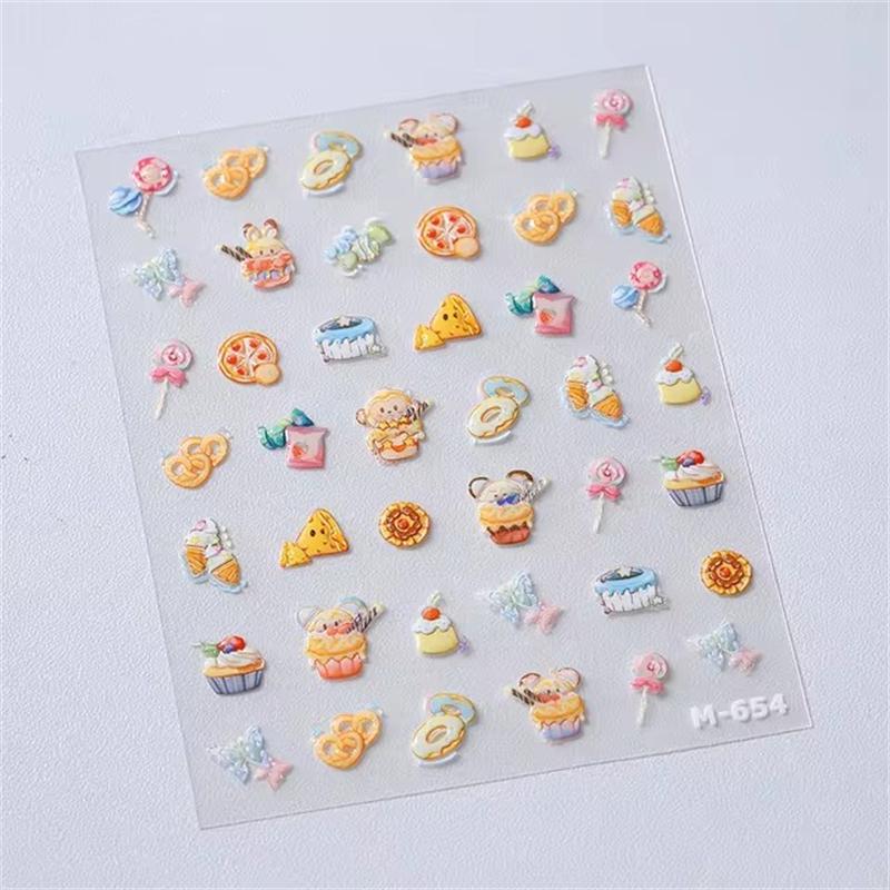 1PCS French Jelly Nail Stickers Dreamy Bubble Meteor Butterfly Star Moon Self Adhesive Stickers For Nail DIY Nail Art Decoration