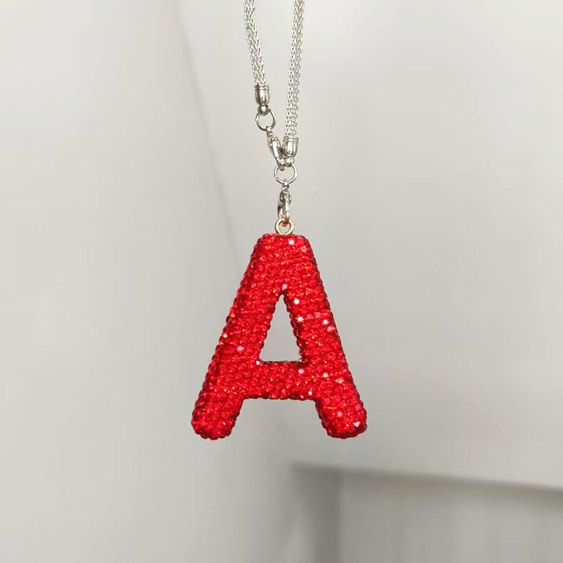 Rhinestone Ceramic Cross Pendant for Car Mirror Decor