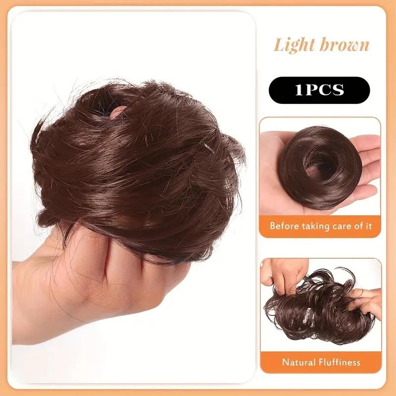 Straight Hair Loop Natural and Comfortable Hair Bun High Temperature Resistant Fiber Wig Easy To Wear Suitable Wig Accessories for All Girls KTB