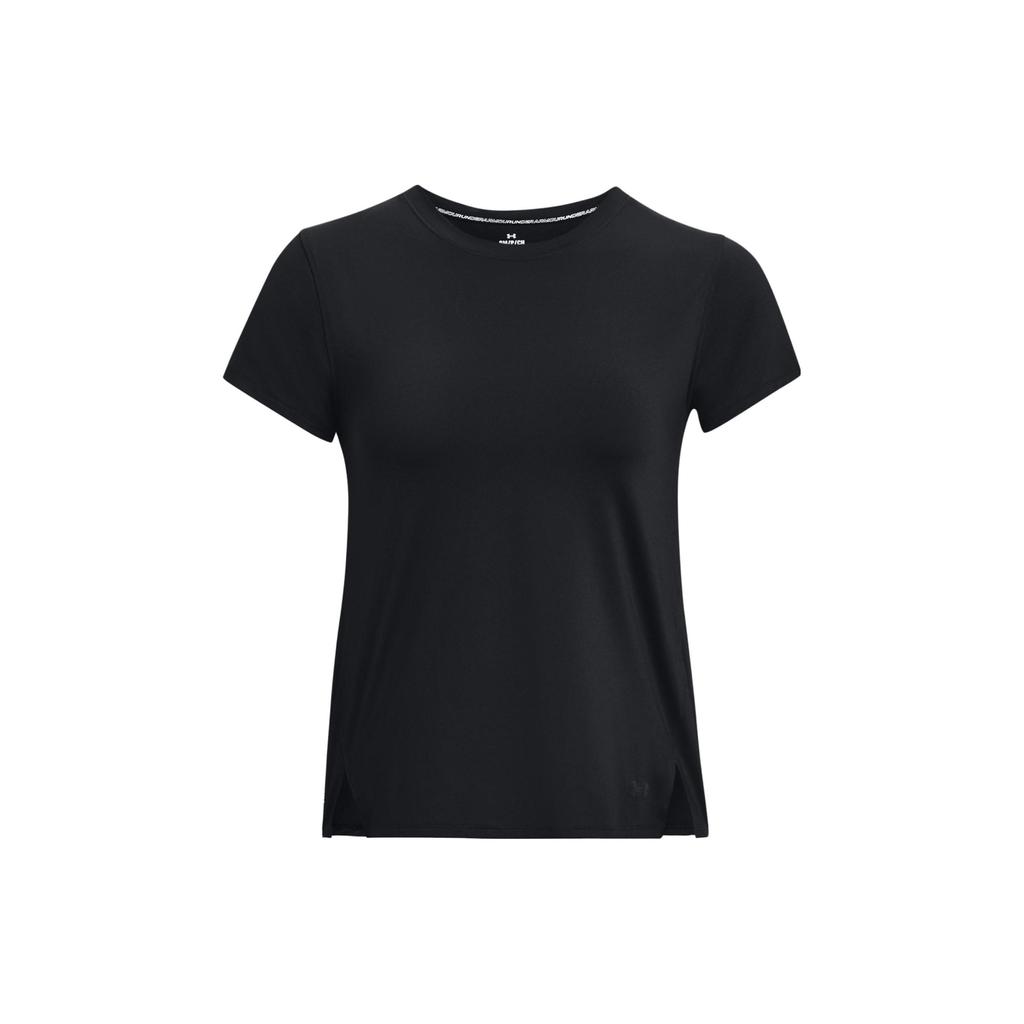 Under Armour SS23 Solid Color Crew Neck Slim Fit Short Sleeve T-Shirt Women Tops Black 1376819-001