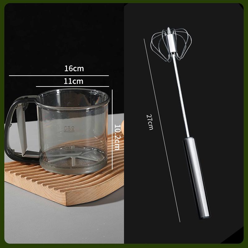 Semi-Automatic Handheld Flour Sifter & Cake Strainer