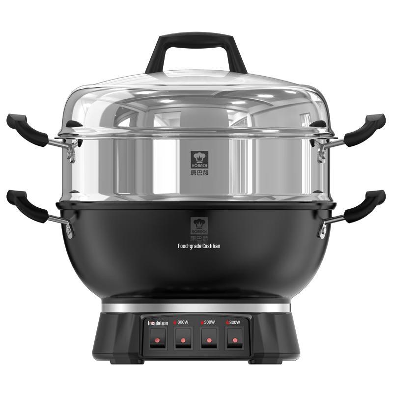 Konbahe 36cm Cast Iron Multi-function Electric Wok CN plug (adapter included)