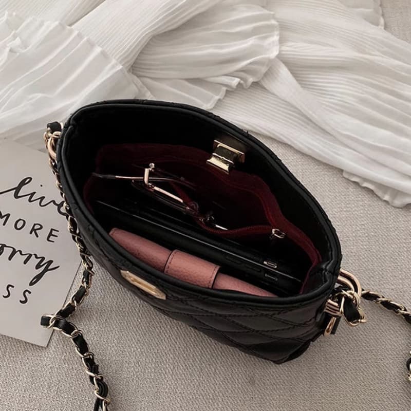 Women's Rhombus Braided Small Messenger Bag