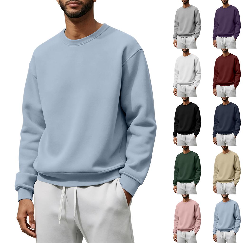 Men's Casual Loose Fit Crewneck Sweatshirt for Fall and Winter