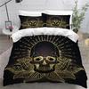 Skull and Beauty Duvet Cover Set Full Size Gothic Sugar Skull Angels and Demons Bedding Set with Pillowcase Twin Double Bed Sets